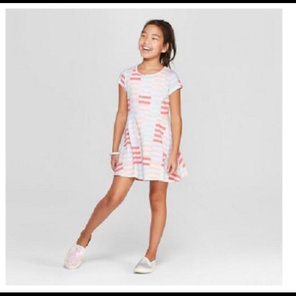 CAT&JACK - Short Sleeve Stripe A Line Dres… - Picture 2 of 2